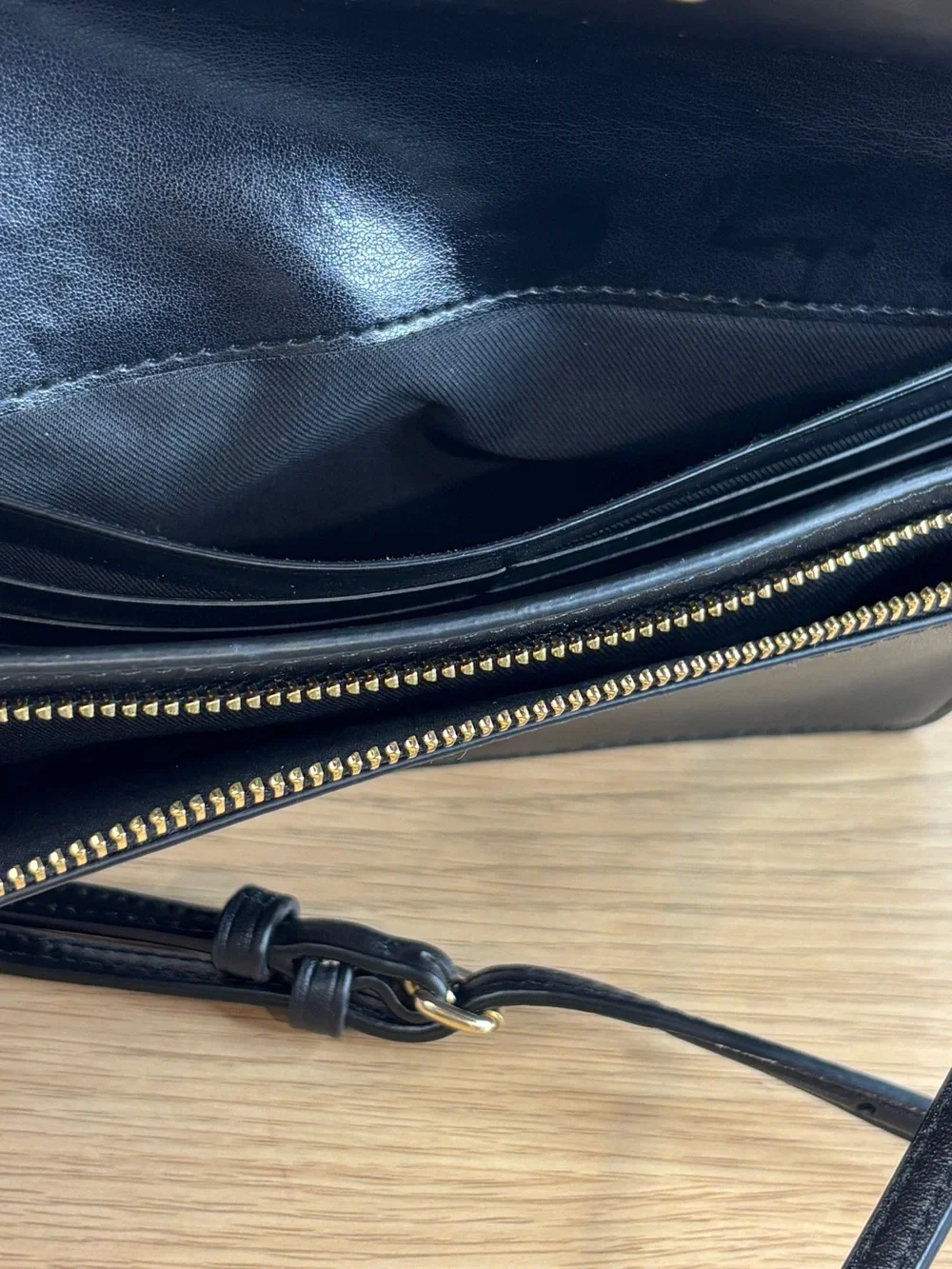 Coach Anna Foldover Clutch Crossbody in Signature Canvas Black/Brown